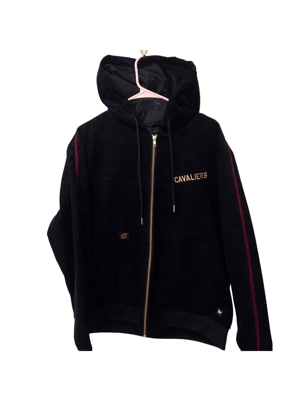 Cleveland‎ "Cavs" Corduroy Full  Zip Red Line Hoodie, Size XL